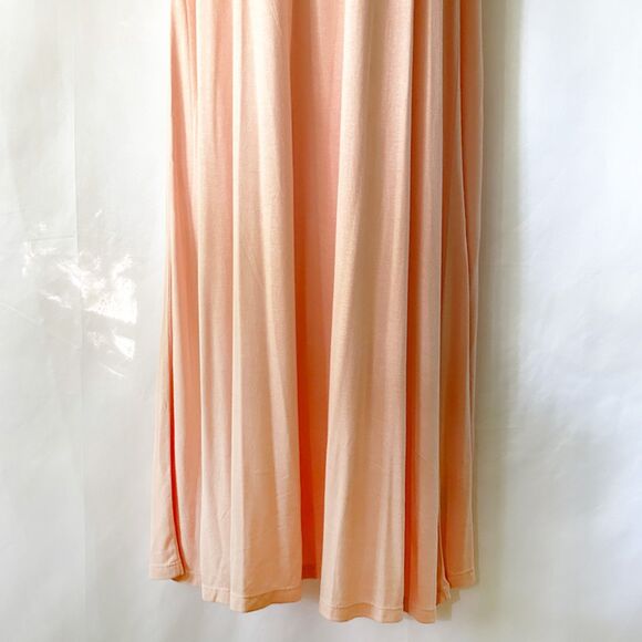 H&M MAMA Long Jersey Maternity Dress (L) in Apricot Ruffle Shoulder Flounce Maxi - Picture 5 of 14